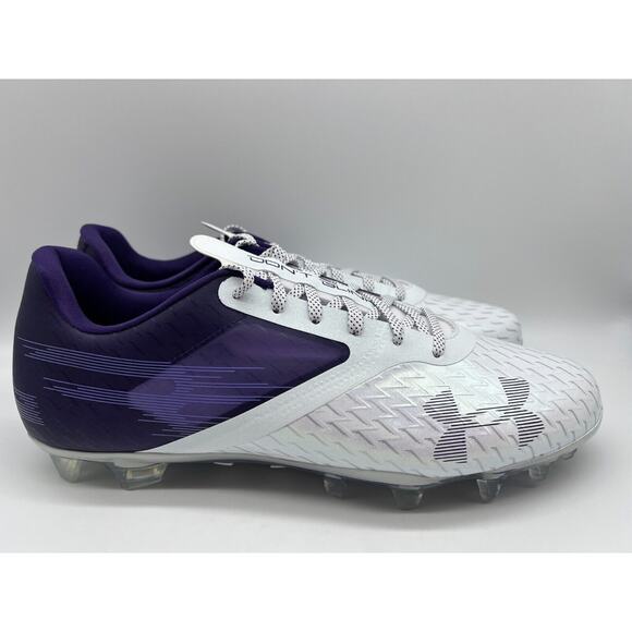 Under Armour Blur LUX MC Football Cleats White Purple 3023190-500 Men\'s Size 13
